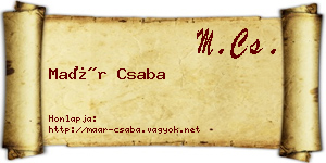 Maár Csaba névjegykártya