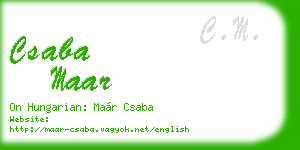 csaba maar business card