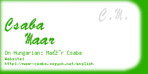 csaba maar business card